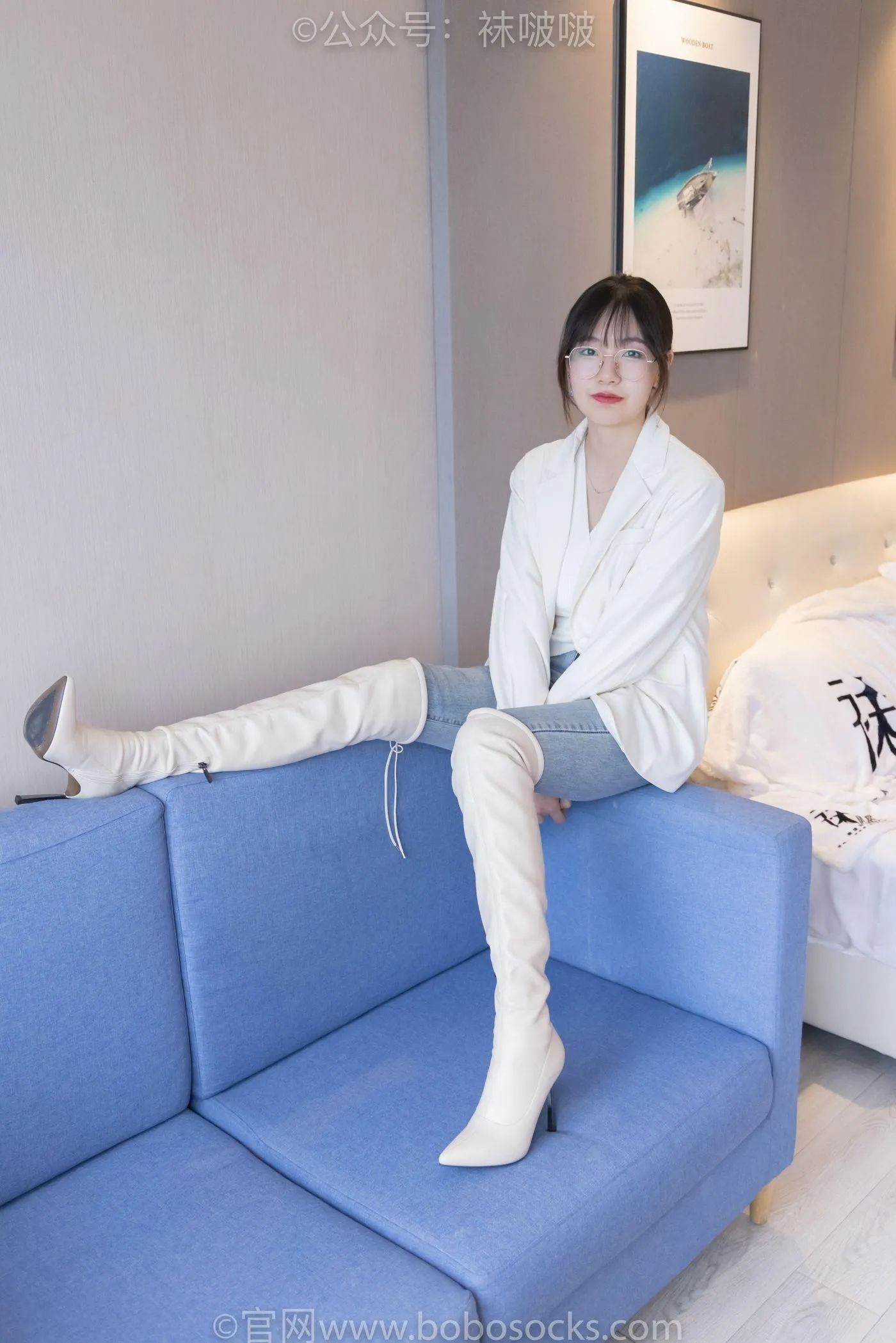 [BoBoSocks袜啵啵]NO.050 小甜豆-高跟长靴、白棉袜 [175P]插图6